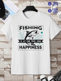 Men's T-Shirt Fishing Is My One True Kind Happiness Splashing Water With Leaping Fish