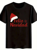 Men's T-Shirt Classic Festive Christmas Red Santa Hat Holiday T Shirt