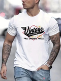 Men's T-Shirt Vintage Classic Retro Style With Bold Lettering On Soft Cotton T Shirt