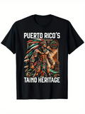 Men's T-Shirt Puerto Ricos Taino Heritage Bold Tribal Colors Warrior Among Jungle