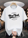 Men's T-Shirt Superior Quality Urban Style Script New York Graphic Tee