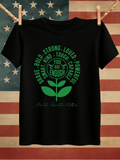 Men's T-Shirt Brave Bold Strong With Green Leaves Encouraging Plant
