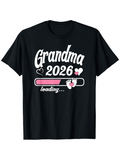 Men's T-Shirt Grandma 2026 With Pink Hearts Progress Bar And Baby Footprint