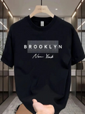 Men's T-Shirt Brooklyn New York Grid Shadow Effect Modern City T Shirt
