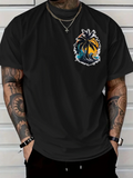 Men's T-Shirt Vibrant Sunset With Palm Trees Through Rolling Surf Waves