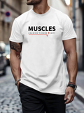 Men's T-Shirt Muscles Loading Please Wait Graphic Print With Modern Urban Typography T Shirt
