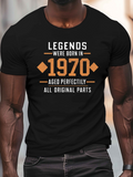 Men's T-Shirt Legends Were Born In 1970 With Geometric Accents And Bold Text