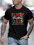 Men's T-Shirt Family Christmas 2025 Making Memories Together Festive Holiday Text Design T Shirt
