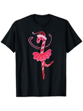 Men's T-Shirt Candy Cane Dressed With A Pink Skirt And Santa Hat Flamingo