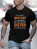 Men's T-Shirt Proud Brother Of A Sweet And Awesome Sister Statement T Shirt