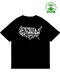 Men's T-Shirt Abstract White Print With Weapons Forming United States Map