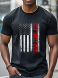 Men's T-Shirt Best Uncle Ever Distressed American Flag With Bold Vertical Lettering
