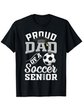 Men's T-Shirt Proud Dad Of A Soccer Senior With Graduation Cap And Soccer Ball
