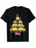 Men's T-Shirt School Buses And Gifts Arranged Like Christmas Festive Tree