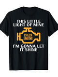 Men's T-Shirt This Little Light Of Mine Yellow Check Engine Symbol Under Engine