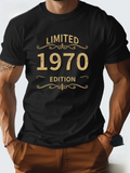 Men's T-Shirt Limited 1970 Edition Classic Retro Typography With Vintage Scrollwork Design Shirt