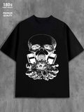 Men's T-Shirt Mechanical Hands With Exposed Gears Holding Surreal Skull
