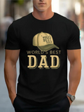 Men's T-Shirt Worlds Best Dad Hat Illustration With Large Bold Lettering Dad