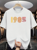 Men's T-Shirt Vibrant Retro Lines In Colorful Vintage Style Numbers 1985