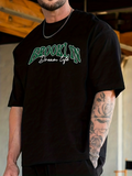 Men's T-Shirt Brooklyn Dream Life Graffiti Style Urban City Night Skyline T Shirt