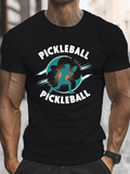 Men's T-Shirt Pickleball Game Action Figure Surrounded By Dynamic Motion Lines