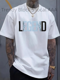 Men's T-Shirt Legend Bold Lettering With Faded Pastel Blue Paint Pattern Word