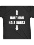 Men's T-Shirt Distressed Bold Typography With White Directional Arrows Centered On Text Horse