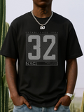 Men's T-Shirt Urban Sports Graphic Number Print With Large Block Letters Thirty Two