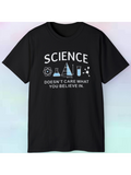 Men's T-Shirt Science Text With Chemistry Symbols On Black T Shirt