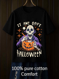 Men's T-Shirt It Aint Got Halloween Glowing Stars And Smiling Pumpkin Skeleton