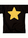 Men's T-Shirt Bright Golden Five Point Star On Plain Shirt