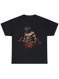 Men's T-Shirt Strong Figure Lifting Weights In Dramatic Lighting Gym Hero