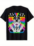 Men's T-Shirt Surreal Colorful Rainbow With Melting Eyes And Dripping Paint Face