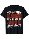 Men's T-Shirt Proud Lil Brother Of A Class Of Twenty Twenty Six Graduate With Graduation Cap