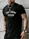 Men's T-Shirt Shit Show With Bold White Lettering And Simple Black Graphic Typography
