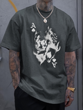 Men's T-Shirt Blazing Ace Of Spades With Flaming Poker Cards Shadows