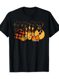 Men's T-Shirt Bright Autumn Leaves With Pumpkins Bowling Ball And Bowling Pins