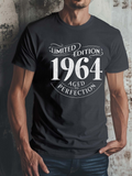 Men's T-Shirt Limited Edition Aged To Perfection Typography With Vintage Style Number 1964