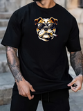 Men's T-Shirt Cool Bulldog Wearing Sunglasses And Smoking Cigar Illustration Bulldog