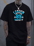Men's T-Shirt London Varsity Classic Blue Athletic Graphic 89 Shirt