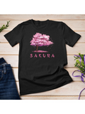 Men's T-Shirt Sakura Blooming Pink Petals In Tranquil Scenery Sakura Tree