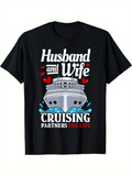 Men's T-Shirt Husband And Wife Cruising Partners For Life On Ocean Waves Cruise Ship