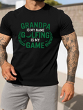 Men's T-Shirt Grandpa Is My Name With Green Lettering And Bold Laurel Motif Golfing Game