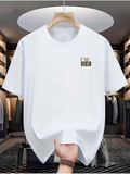 Men's T-Shirt Im Ok With Small Golden Rectangle Patch Typography