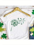 Men's T-Shirt Scattered Shamrock Leaves Blowing In Gentle Spring Breeze Dandelion