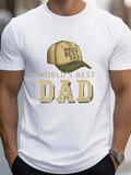 Men's T-Shirt Worlds Best Dad Vintage Cap With Bold Golden Lettering Dad