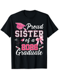 Men's T-Shirt Proud Sister Of A 2026 Graduate Pink Bow And Graduation Cap