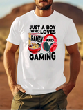 Men's T-Shirt Just A Boy Who Loves Ramen And Headphones Among Gaming Icons