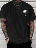 Men's T-Shirt Minimal Silhouette Of A White Palm Tree On Black Tee