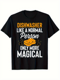 Men's T-Shirt Dishwasher More Magical Person With Sponge And Floating Bubbles